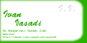 ivan vasadi business card